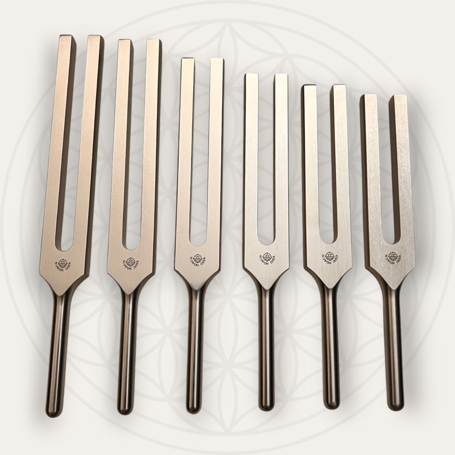 Solfeggio 6 Duralumin Tuning Forks Set NITI-ON